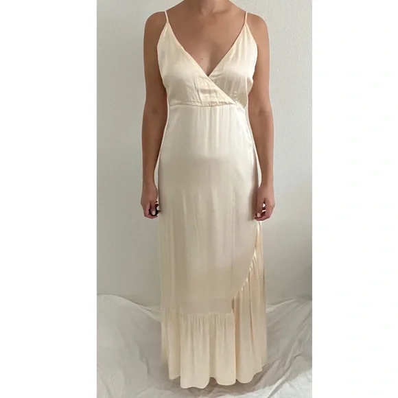 Revolve Line & Dot Wrap Dress in Ivory.